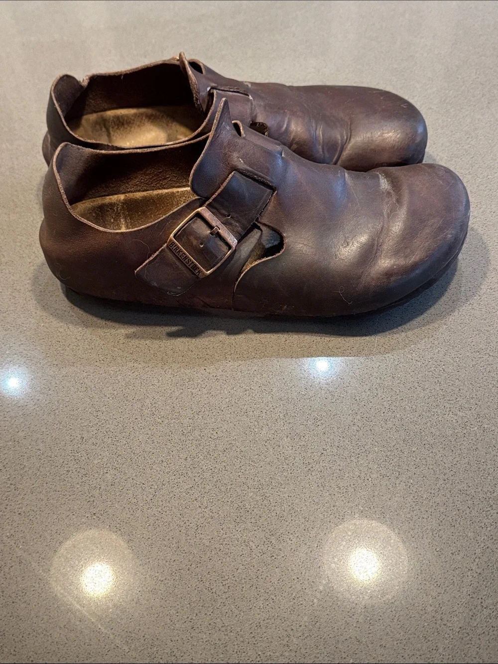 Birkenstock London Men's Brown Oiled Leather Clogs, Size 43 (10-11)